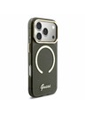 Guess Guess IML Glitter Script Strap MagSafe Zadný kryt pre iPhone 17 Pro Black