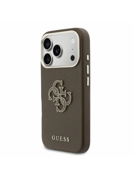 Guess Guess PU Resin Logo Zadný kryt pre iPhone 17 Pro Brown