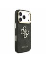Guess Guess PU Leather 4G Metal Logo Gold Frame Zadný kryt pre iPhone 17 Pro Black