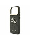 Guess Guess PU Leather 4G Metal Logo Gold Frame Zadný kryt pre iPhone 17 Pro Black