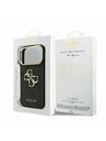 Guess Guess PU Leather 4G Metal Logo Gold Frame Zadný kryt pre iPhone 17 Pro Black