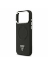Guess Guess PU Leather Triangle Logo MagSafe Zadný kryt pre iPhone 17 Pro Black