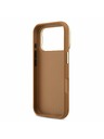 Guess Guess PU Grained 4G Logo Stand Camera Frame Zadný kryt pre iPhone 17 Pro Brown