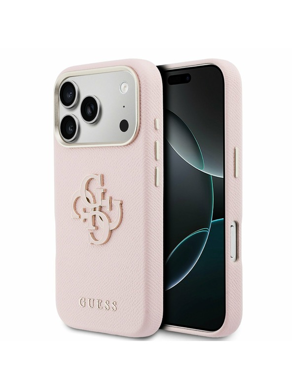 Guess Guess PU Resin Logo Zadný kryt pre iPhone 17 Pro Pink