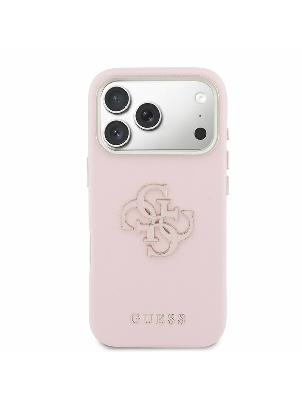 Guess Guess PU Resin Logo Zadný kryt pre iPhone 17 Pro Pink