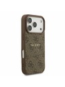 Guess Guess PU Leather 4G Colored Ring MagSafe Zadný kryt pre iPhone 17 Pro Brown