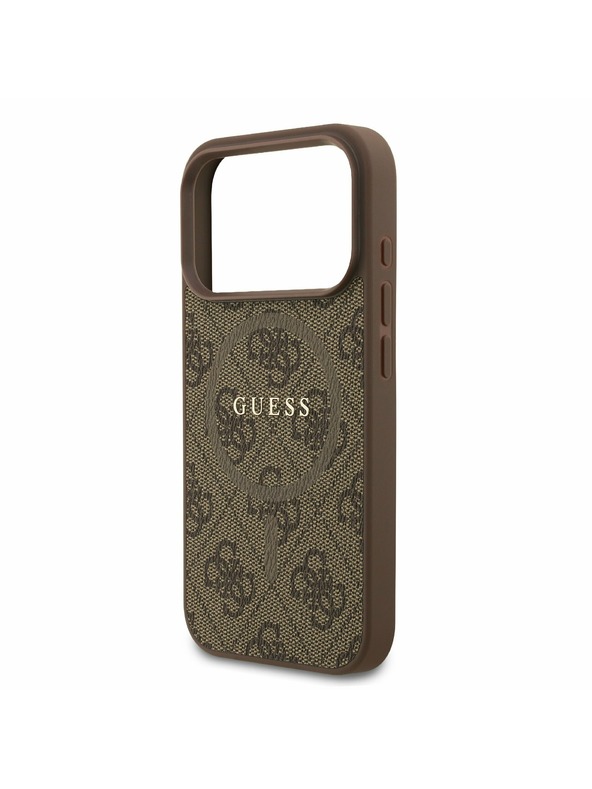 Guess Guess PU Leather 4G Colored Ring MagSafe Zadný kryt pre iPhone 17 Pro Brown