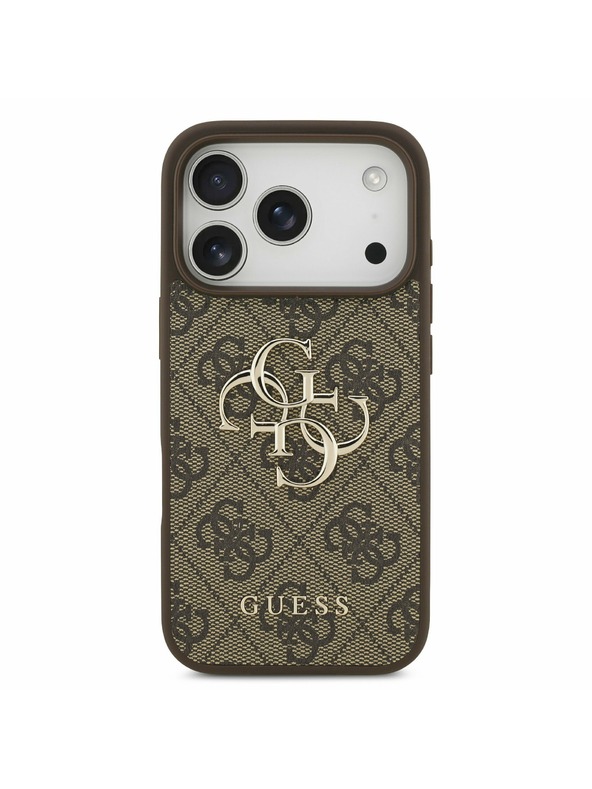 Guess Guess PU 4G Metal Logo Zadný kryt pre iPhone 17 Pro Brown