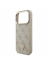 Guess Guess PU Leather 4G Strass Triangle Logo Gold Frame MagSafe Zadný kryt pre iPhone 17 Pro Pink