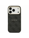Guess Guess PU Leather 4G Gold Frame MagSafe Zadný kryt pre iPhone 17 Pro Black