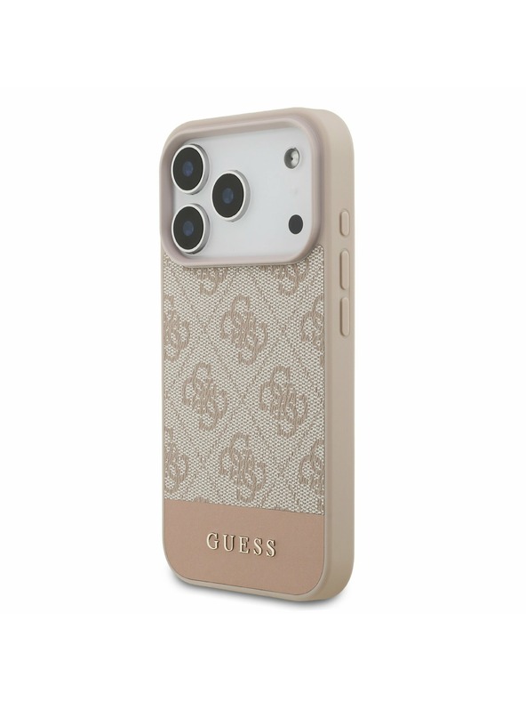 Guess Guess PU 4G Stripe Zadný kryt pre iPhone 17 Pro Pink