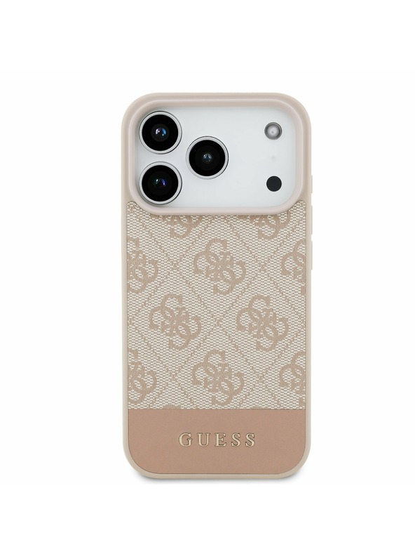 Guess Guess PU 4G Stripe Zadný kryt pre iPhone 17 Pro Pink