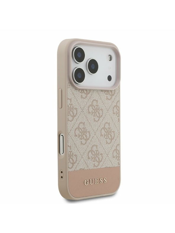Guess Guess PU 4G Stripe Zadný kryt pre iPhone 17 Pro Pink