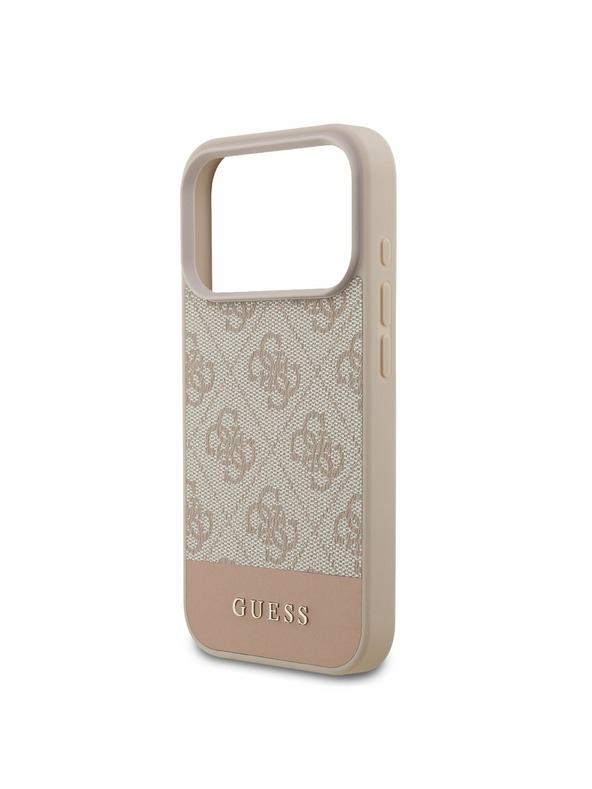 Guess Guess PU 4G Stripe Zadný kryt pre iPhone 17 Pro Pink