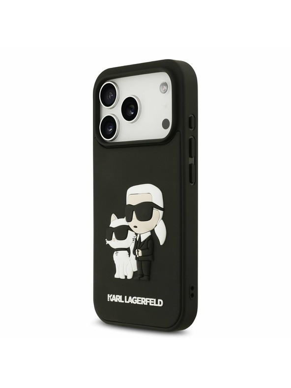 Karl Lagerfeld Karl Lagerfeld 3D Rubber Karl and Choupette Zadný kryt pre iPhone 17 Pro Black