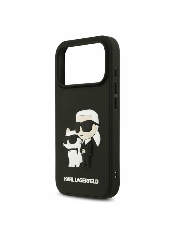 Karl Lagerfeld Karl Lagerfeld 3D Rubber Karl and Choupette Zadný kryt pre iPhone 17 Pro Black