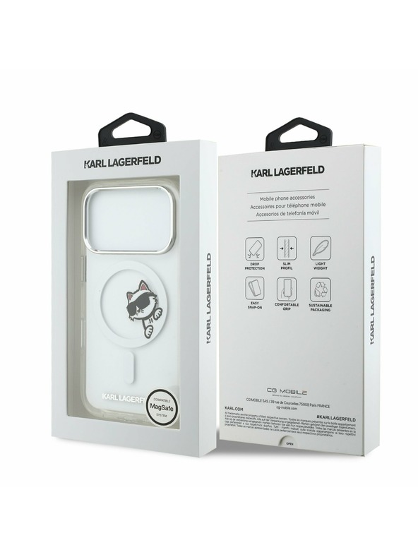 Karl Lagerfeld Karl Lagerfeld IML Choupette Peekaboo MagSafe Zadný kryt pre iPhone 17 Pro Transparent