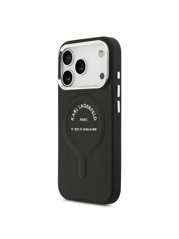 Karl Lagerfeld Karl Lagerfeld PU RSG Logo MagSafe Zadný kryt pre iPhone 17 Pro Black