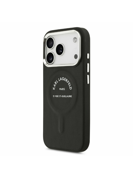 Karl Lagerfeld Karl Lagerfeld PU RSG Logo MagSafe Zadný kryt pre iPhone 17 Pro Black