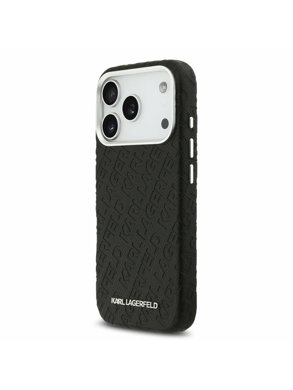 Karl Lagerfeld Karl Lagerfeld Grained PU Repeated Logo MagSafe Zadný kryt pre iPhone 17 Pro Black