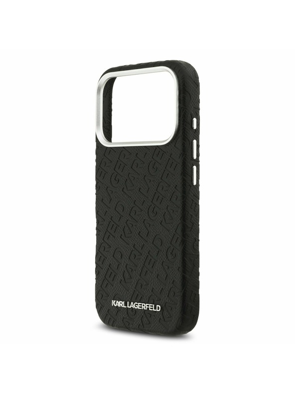 Karl Lagerfeld Karl Lagerfeld Grained PU Repeated Logo MagSafe Zadný kryt pre iPhone 17 Pro Black