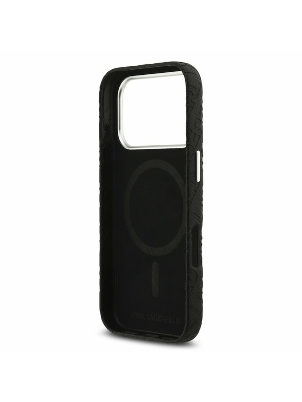 Karl Lagerfeld Karl Lagerfeld Grained PU Repeated Logo MagSafe Zadný kryt pre iPhone 17 Pro Black