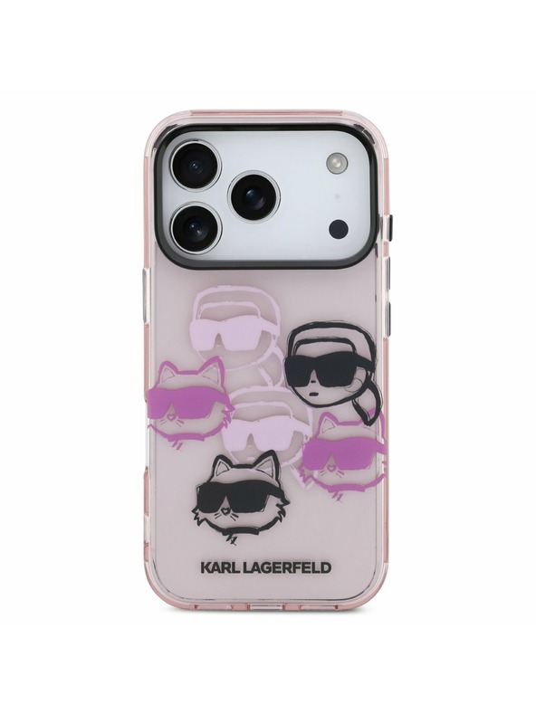 Karl Lagerfeld Karl Lagerfeld IML Multi K&CH Heads Zadný kryt pre iPhone 17 Pro Pink