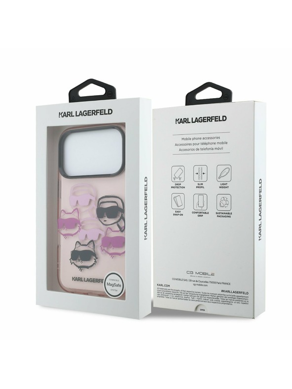 Karl Lagerfeld Karl Lagerfeld IML Multi K&CH Heads Zadný kryt pre iPhone 17 Pro Pink