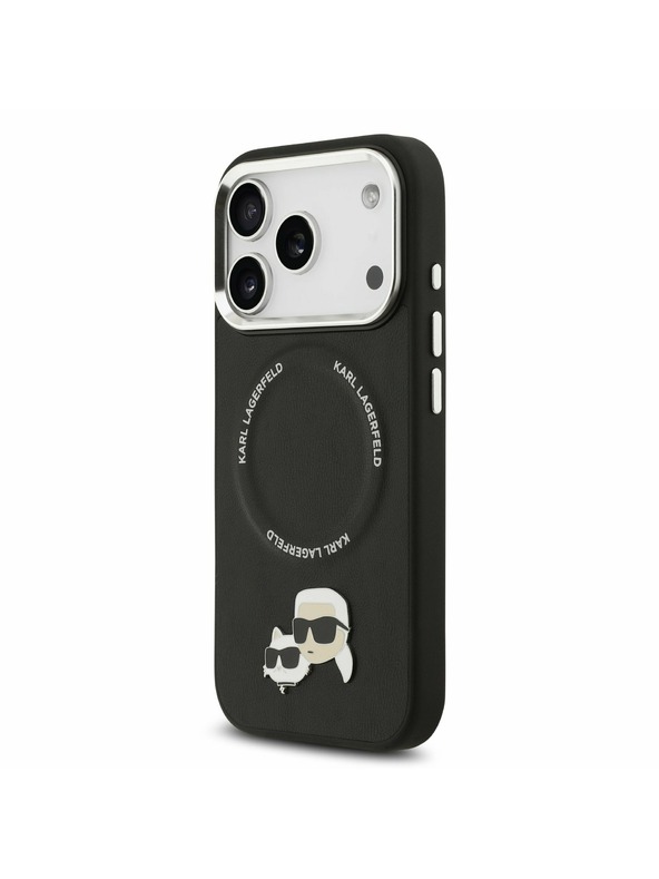 Karl Lagerfeld Karl Lagerfeld PU Karl and Choupette Heads Pins MagSafe Zadný kryt pre iPhone 17 Pro Black