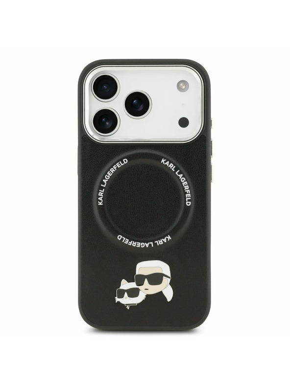Karl Lagerfeld Karl Lagerfeld PU Karl and Choupette Heads Pins MagSafe Zadný kryt pre iPhone 17 Pro Black