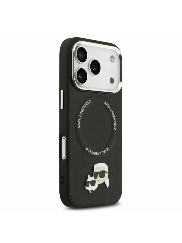 Karl Lagerfeld Karl Lagerfeld PU Karl and Choupette Heads Pins MagSafe Zadný kryt pre iPhone 17 Pro Black