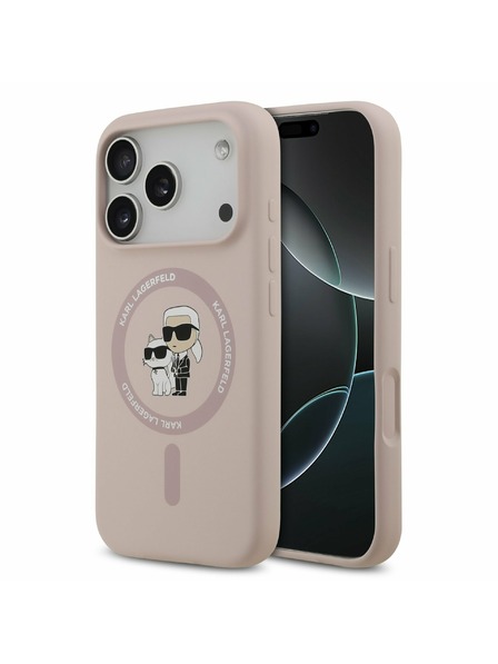 Karl Lagerfeld Karl Lagerfeld Liquid Silicone Karl and Choupette MagSafe Zadný kryt pre iPhone 17 Pro Pink