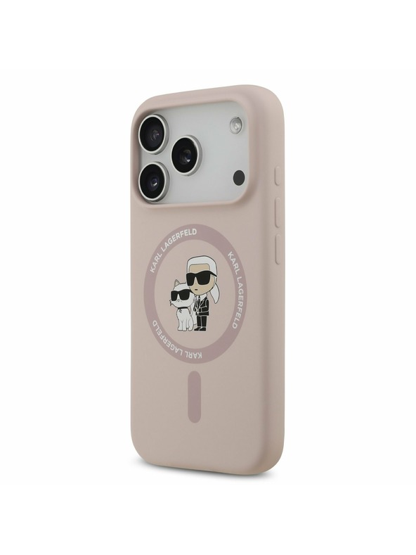 Karl Lagerfeld Karl Lagerfeld Liquid Silicone Karl and Choupette MagSafe Zadný kryt pre iPhone 17 Pro Pink