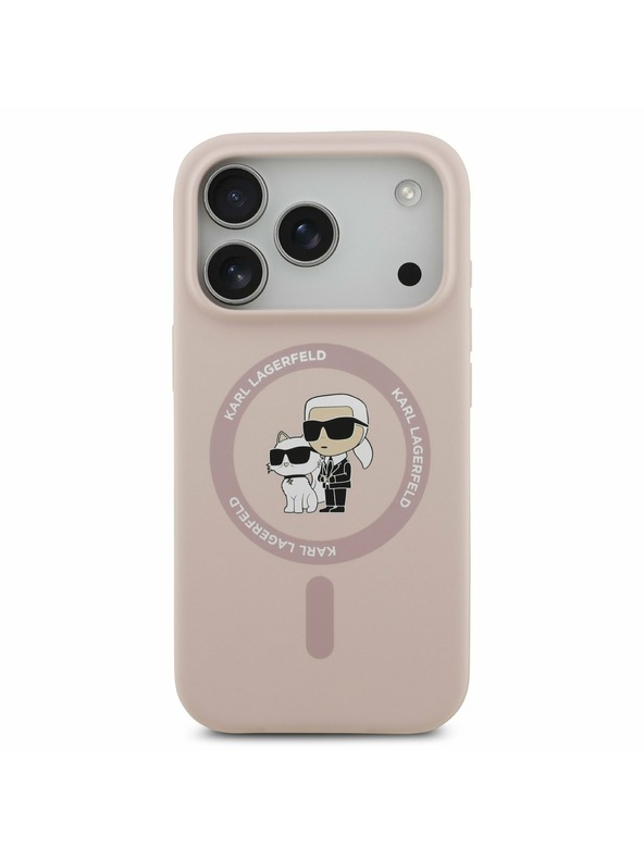 Karl Lagerfeld Karl Lagerfeld Liquid Silicone Karl and Choupette MagSafe Zadný kryt pre iPhone 17 Pro Pink