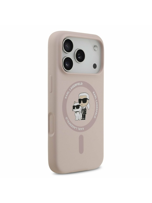 Karl Lagerfeld Karl Lagerfeld Liquid Silicone Karl and Choupette MagSafe Zadný kryt pre iPhone 17 Pro Pink