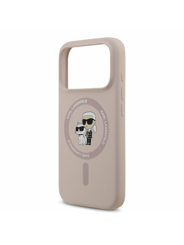 Karl Lagerfeld Karl Lagerfeld Liquid Silicone Karl and Choupette MagSafe Zadný kryt pre iPhone 17 Pro Pink