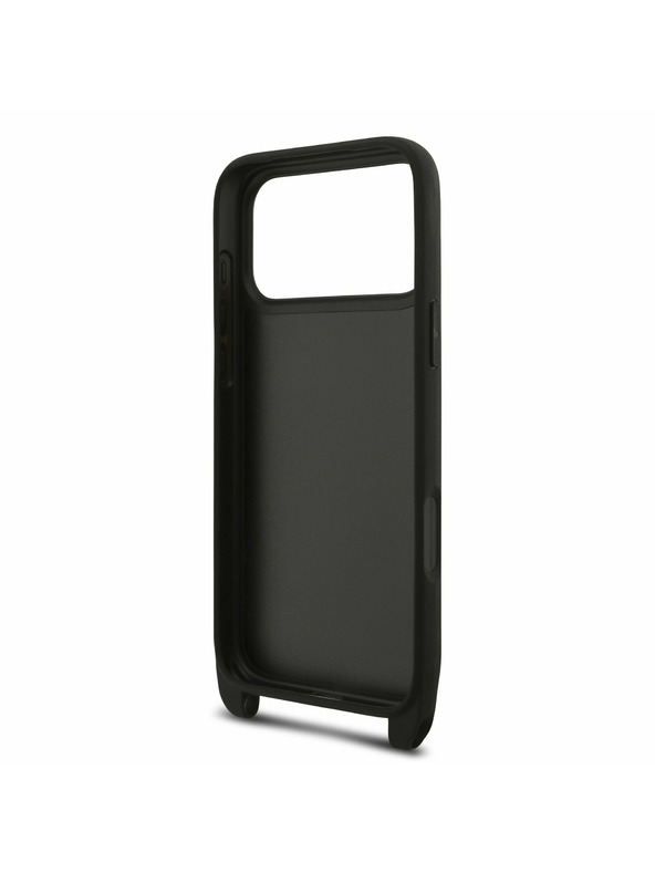 Karl Lagerfeld Karl Lagerfeld Saffiano Crossbody Popruh Metal Karl and Choupette Zadný kryt pre iPhone 17 Pro Black