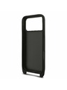 Karl Lagerfeld Karl Lagerfeld Saffiano Crossbody Popruh Metal Karl and Choupette Zadný kryt pre iPhone 17 Pro Black