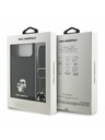 Karl Lagerfeld Karl Lagerfeld Saffiano Crossbody Popruh Metal Karl and Choupette Zadný kryt pre iPhone 17 Pro Black