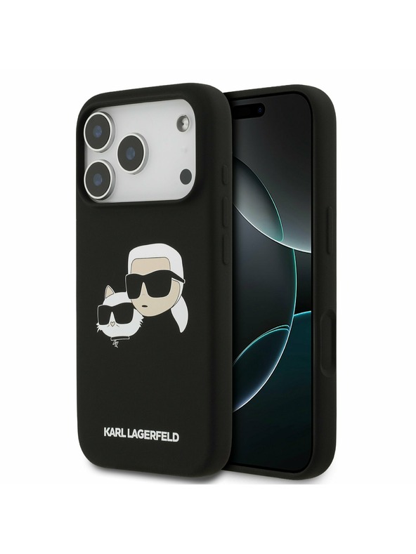 Karl Lagerfeld Karl Lagerfeld Liquid Silicone Double Heads MagSafe Zadný kryt pre iPhone 17 Pro Black