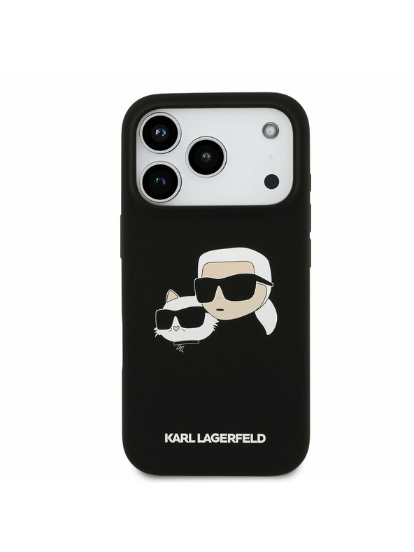 Karl Lagerfeld Karl Lagerfeld Liquid Silicone Double Heads MagSafe Zadný kryt pre iPhone 17 Pro Black