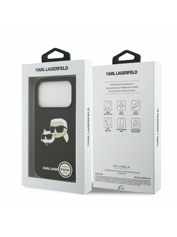 Karl Lagerfeld Karl Lagerfeld Liquid Silicone Double Heads MagSafe Zadný kryt pre iPhone 17 Pro Black