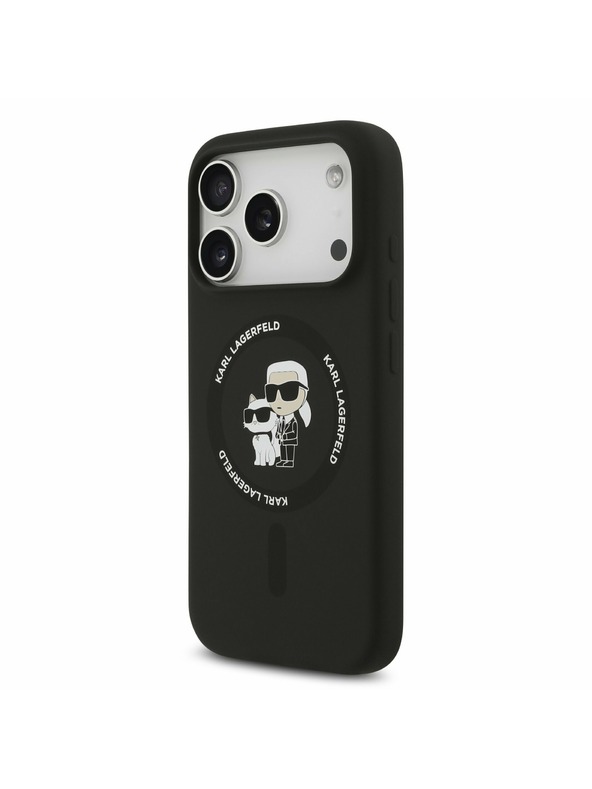 Karl Lagerfeld Karl Lagerfeld Liquid Silicone Karl and Choupette MagSafe Zadný kryt pre iPhone 17 Pro Black