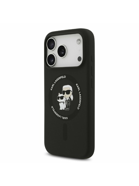 Karl Lagerfeld Karl Lagerfeld Liquid Silicone Karl and Choupette MagSafe Zadný kryt pre iPhone 17 Pro Black