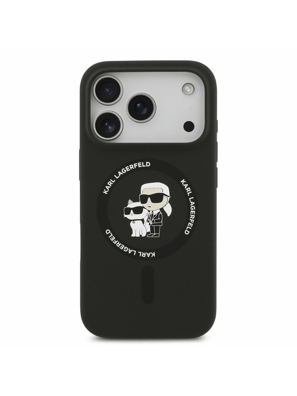 Karl Lagerfeld Karl Lagerfeld Liquid Silicone Karl and Choupette MagSafe Zadný kryt pre iPhone 17 Pro Black