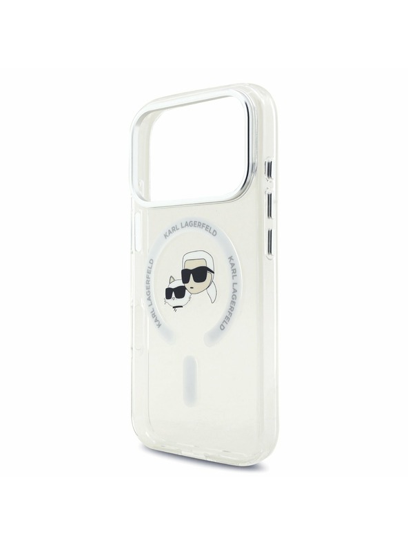 Karl Lagerfeld Karl Lagerfeld IML K&CH Heads Metal Frame MagSafe Zadný Kryt pre iPhone 17 Pro Transparent