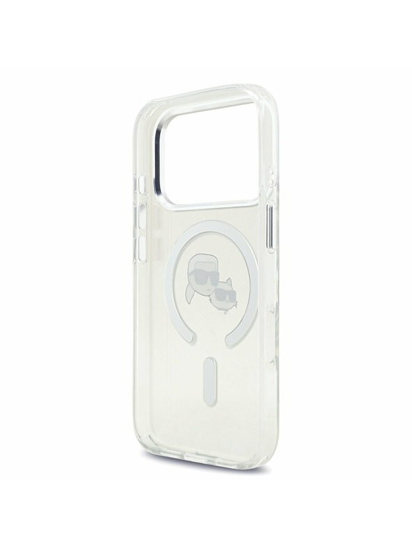 Karl Lagerfeld Karl Lagerfeld IML K&CH Heads Metal Frame MagSafe Zadný Kryt pre iPhone 17 Pro Transparent