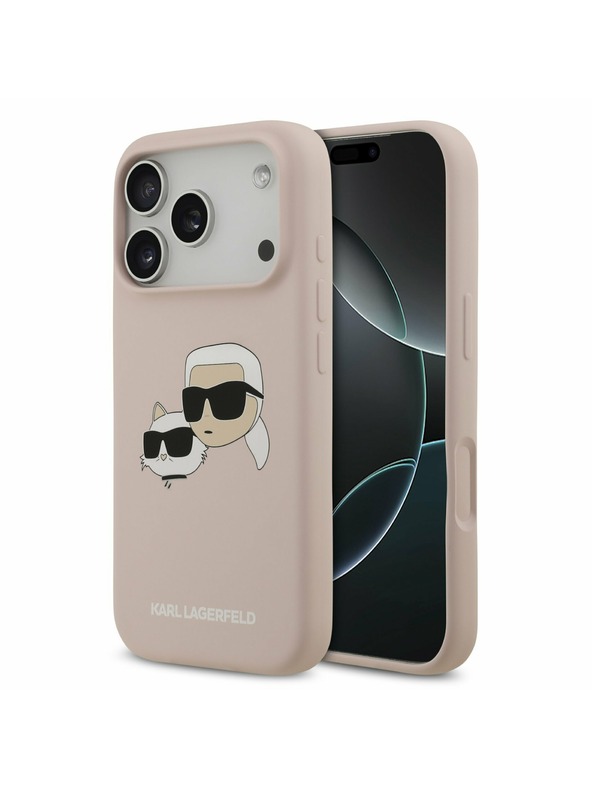 Karl Lagerfeld Karl Lagerfeld Liquid Silicone Double Heads MagSafe Zadný Kryt pre iPhone 17 Pro Pink
