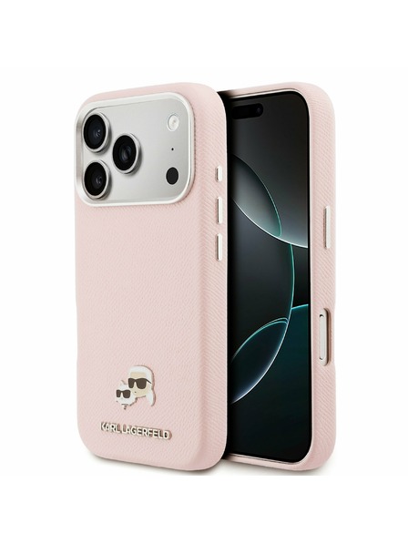 Karl Lagerfeld Karl Lagerfeld PU Karl and Choupette Heads Pins MagSafe Zadný Kryt pre iPhone 17 Pro Pink