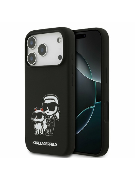 Karl Lagerfeld Karl Lagerfeld Liquid Silicone K&CH Sketch MagSafe Zadný Kryt pre iPhone 17 Pro Black